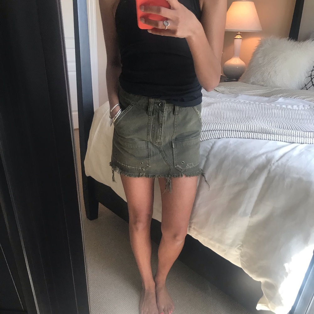 Army Green Free People Mini Skirt (new with tags)